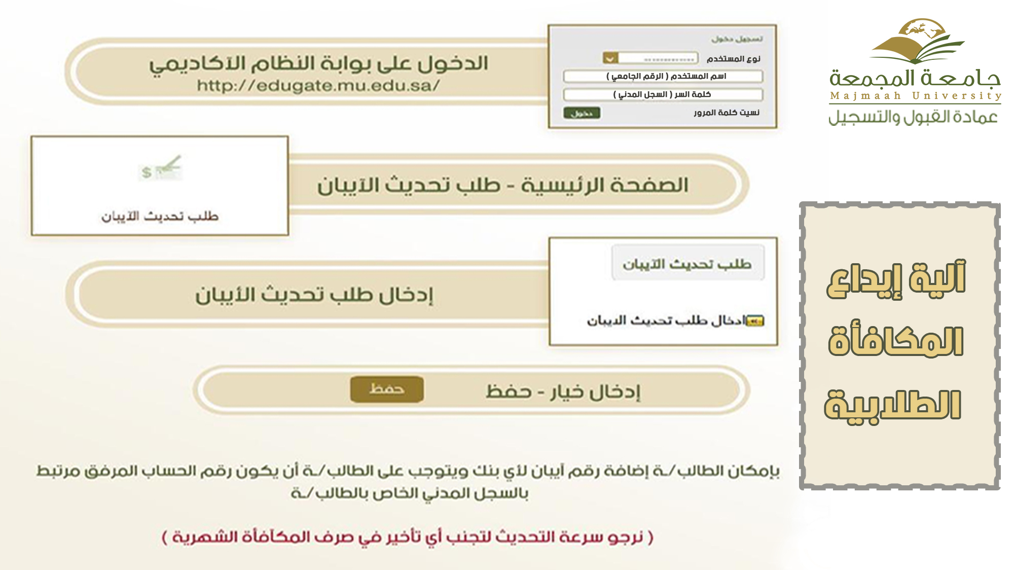 آلية إيداع مكافآت الطلبة