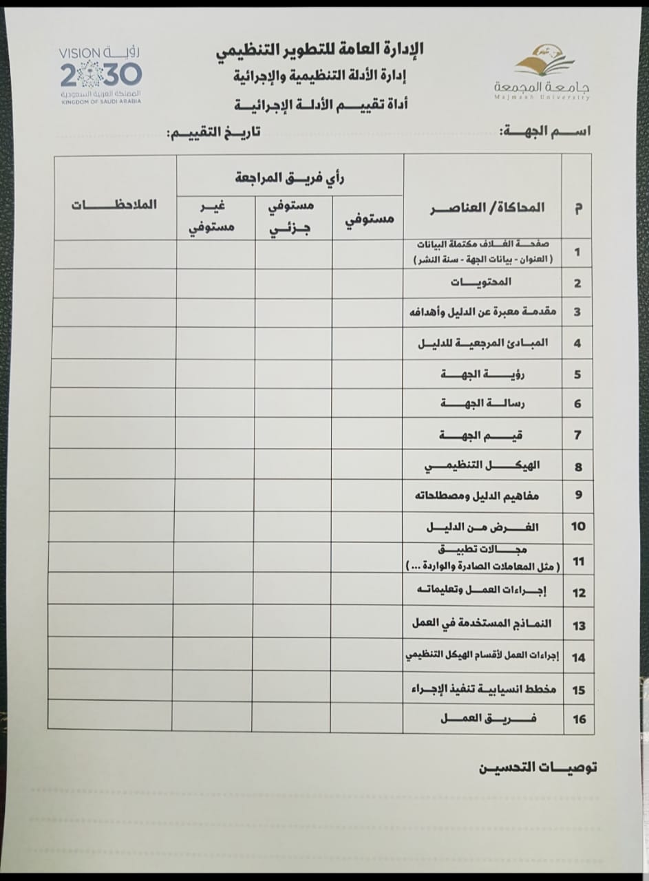 أداة تقييم الأدلة الاجرائية