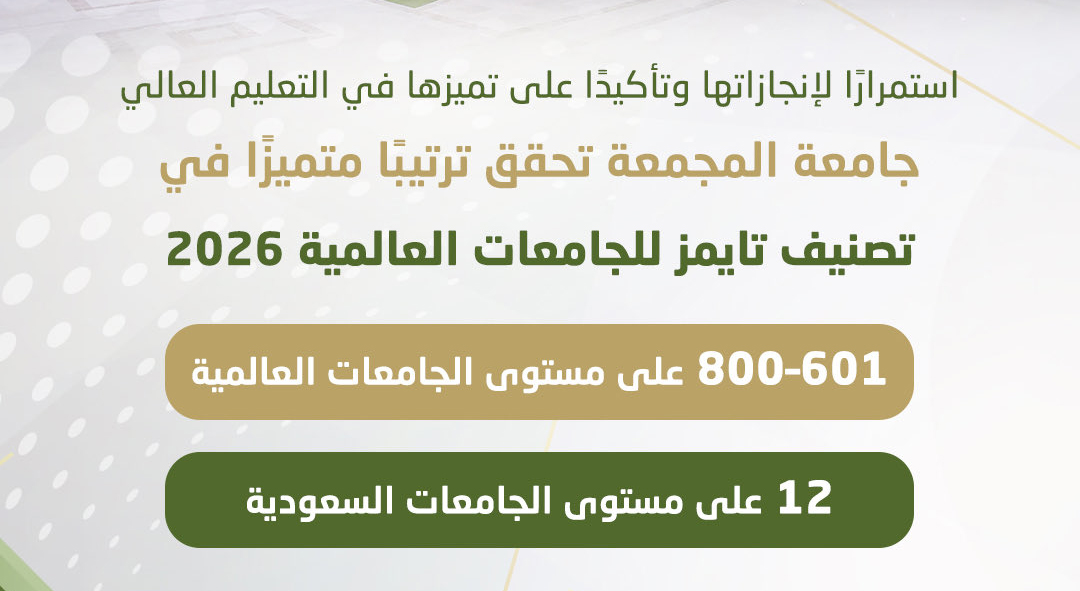 جامعة المجمعة تواصل تألقها في مسيرة التميز الأكاديمي والبحثي…