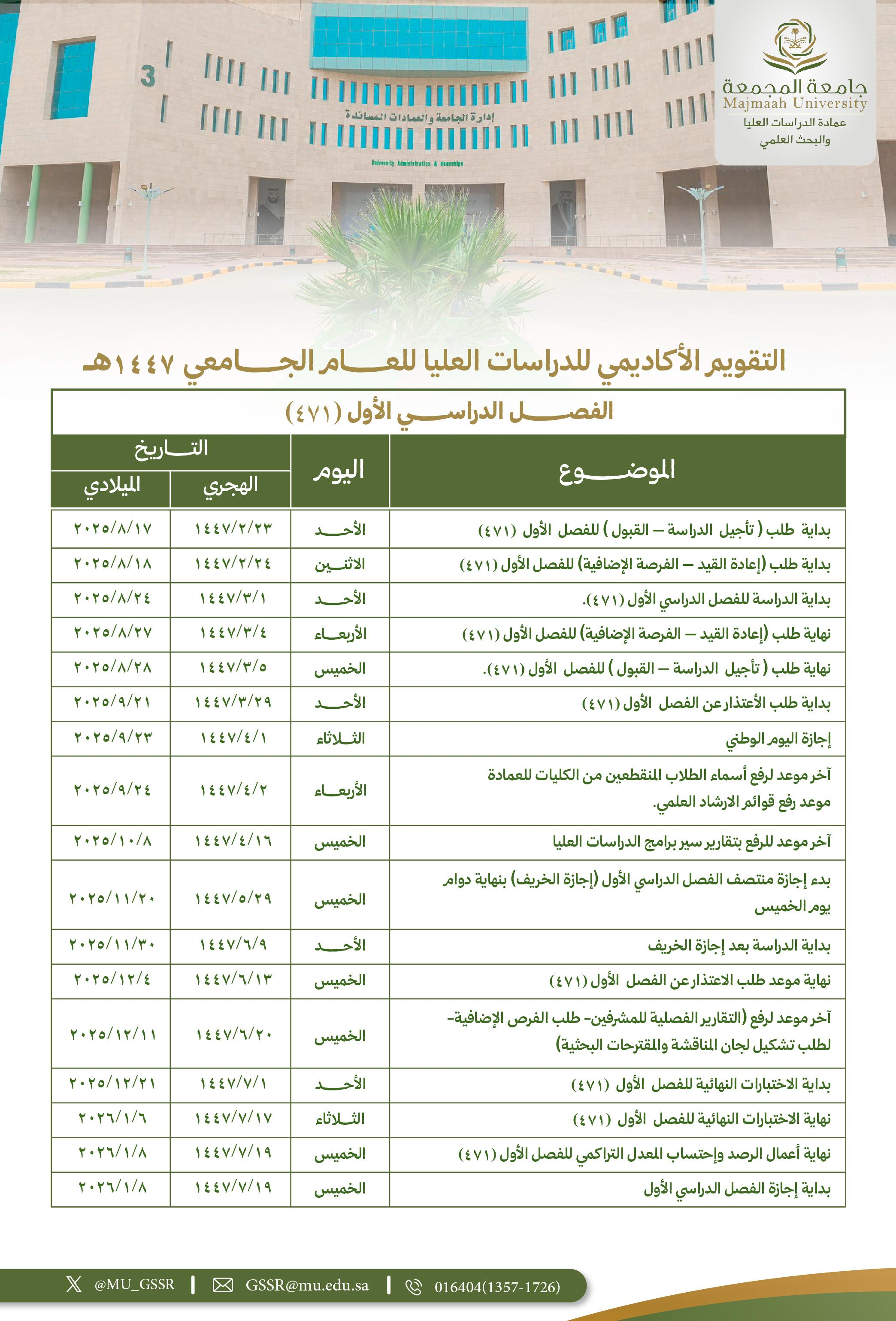 التقويم الجامعي