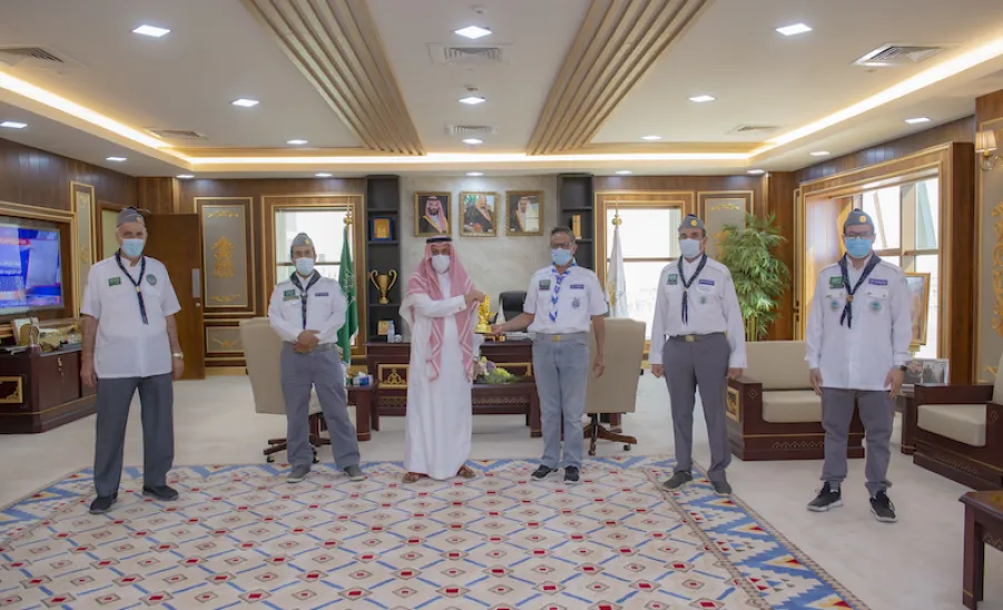 معالي رئيس الجامعة يستقبل نائب رئيس جمعية الكشافة العربية السعودية - ]U,M