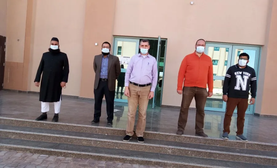 Emergency response and evacuation team conducts a readiness test  -  اختبار جاهزية فريق الاخلاء والطوارئ بكلية الهندسة