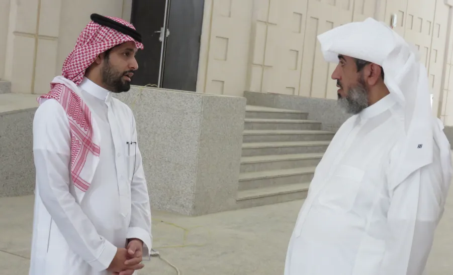 وكيل الجامعة يتفقد مراحل العمل في مشروع المباني العاجلة للطالبات  - زيارة تفقدية لوكيل الجامعة لمشروع المباني العاجلة للطالبات بالمجمعة