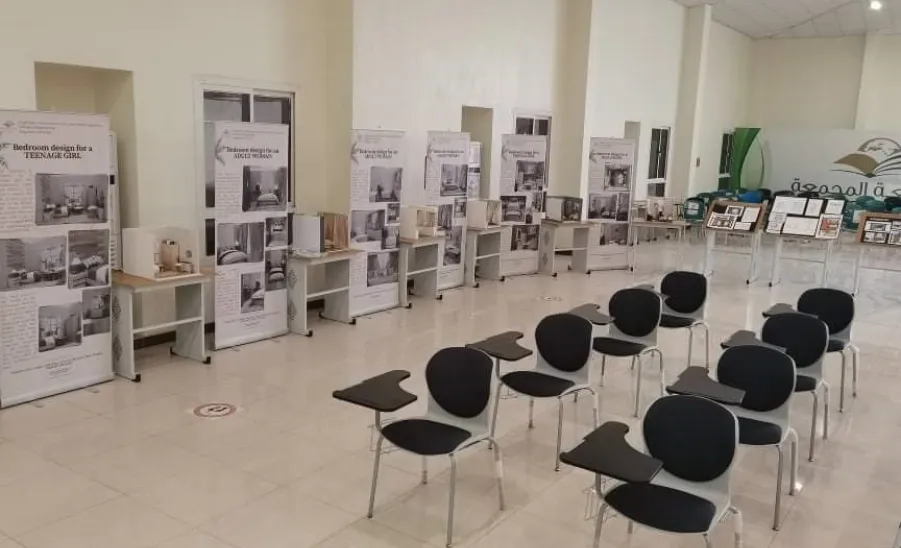 A workshop and exhibition on interior design 
 - ورشة عمل ومعرض التصميم الداخلي بقسم هندسة التصميم الداخلي للطالبات