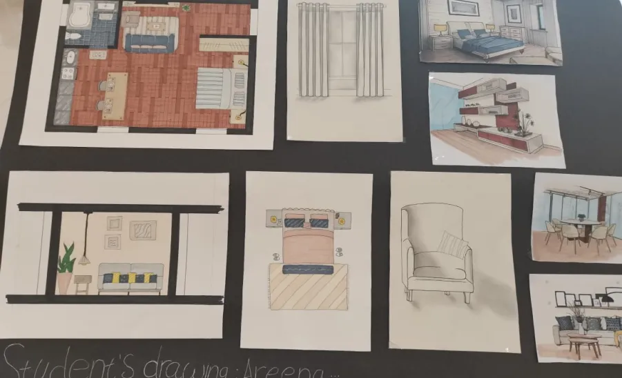 A workshop and exhibition on interior design 
 - ورشة عمل ومعرض التصميم الداخلي بقسم هندسة التصميم الداخلي للطالبات
