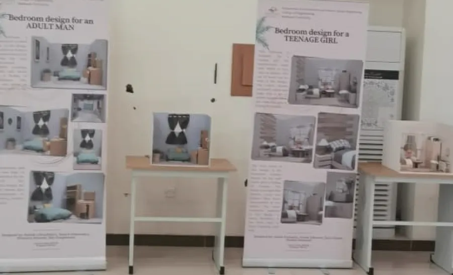 A workshop and exhibition on interior design 
 - ورشة عمل ومعرض التصميم الداخلي بقسم هندسة التصميم الداخلي للطالبات