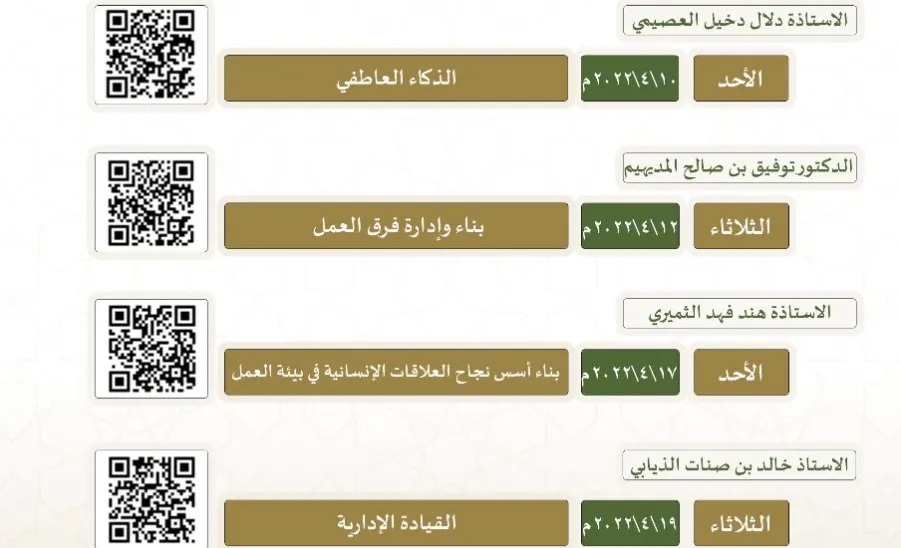 Deanship of Quality and Skills Development's enrichment training programs during Ramadan came to an end
 - .