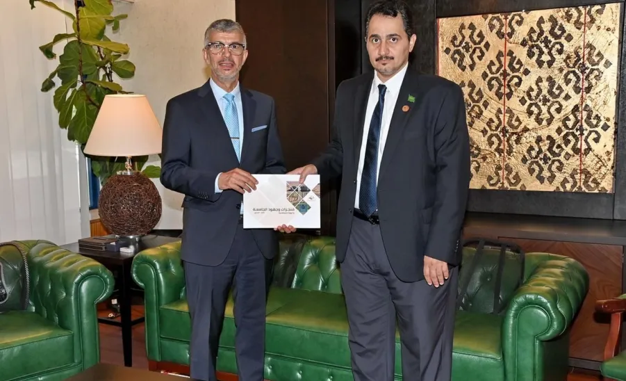 في لقائه بمندوب المملكة لدى الأمم المتحدة بجنيف   رئيس جامعة المجمعة يوقع اتفاقية خدمات مع معهد الأمم المتحدة للتدريب والبحث -  جامعة المجمعة