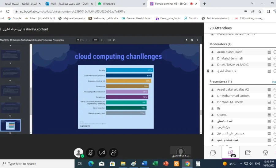 لقاء علمي بقسم علوم الحاسب والمعلومات بعنوان Cloud Computing - 1