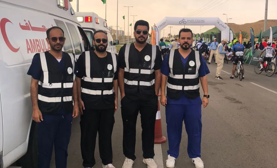 MU medical team is providing therapeutic services at the Saudi Cycling Federation race 




 - اسعاف