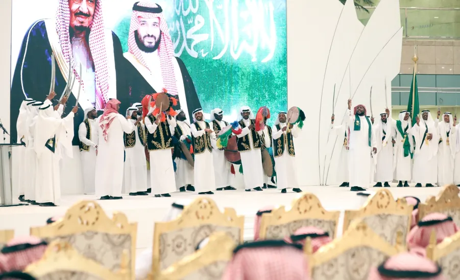 MU HOLDS A SPECIAL CEREMONY TO CELEBRATE THE NATIONAL DAY  -  جامعة المجمعة 