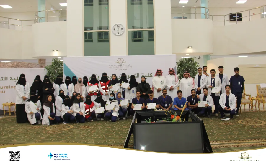 COLLEGE OF NURSING CELEBRATES THE INTERNATIONAL NURSES DAY
 - كلية التمريض تقيم فعالية بمناسبة اليوم العالمي للتمريض