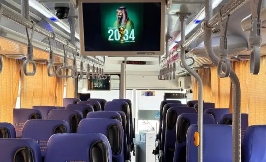 The university transportation fleet participates in the celebration of Saudi Arabia winning the bid of 2034 World Cup -  1