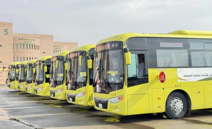 The university transportation fleet participates in the celebration of Saudi Arabia winning the bid of 2034 World Cup -  0