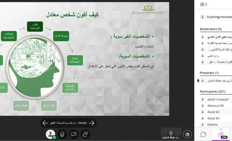The College of Education holds a lecture entitled: Building a Moderate Personality -  محاضرة بناء الشخصية المعتدلة