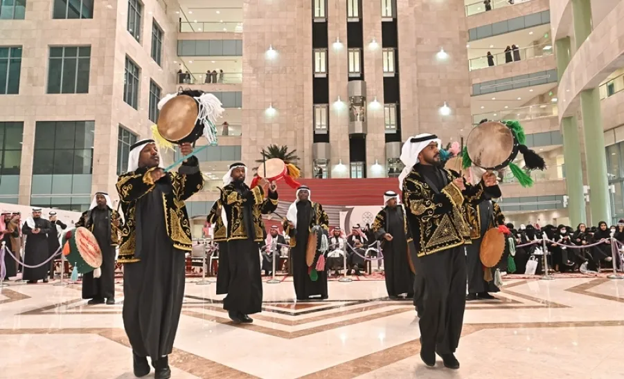 الإدارة العامة للعلاقات والمؤتمرات تنظم احتفاء الجامعة بيوم التأسيس  - جانب من الحفل