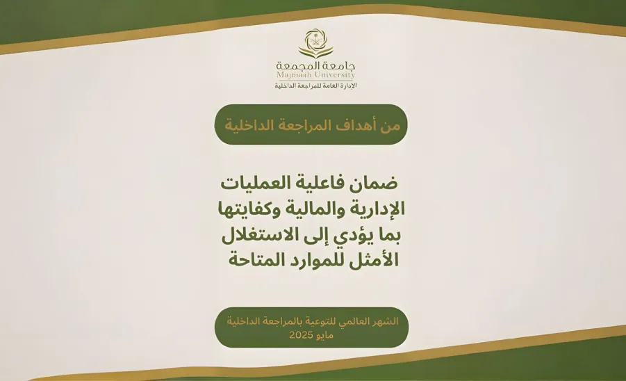 الإدارة العامة للمراجعة الداخلية تشارك في الشهر العالمي للتوعية بالمراجعة الداخلية لشهر مايو 2025م - .