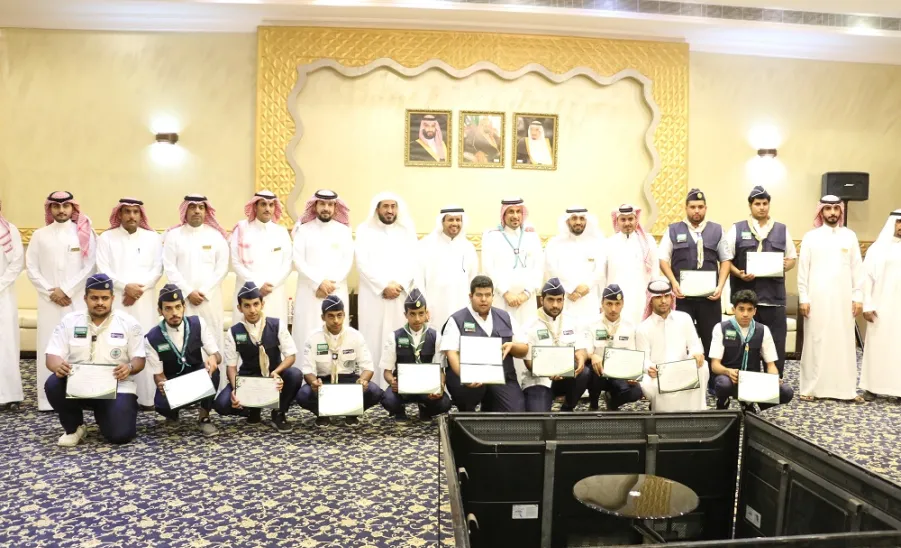 معالي مدير الجامعة يلتقي بالجوالة المشاركين في حج 1438هـ - 