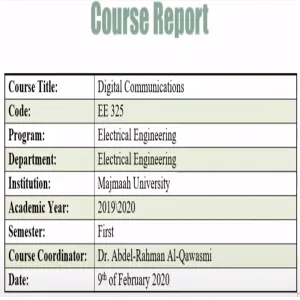 How to make a course report based on NCAAA’s standards
