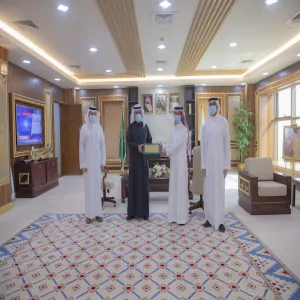 A delegation of Deanship of Scientific Research on a visit to MU Rector