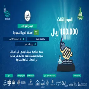 عضو هيئة التدريس لبنى الحناكي تحقق المركز الثالث على مستوى هاكاثون برمجان القران الكريم العالمي والأول من نوعه في هذا المجال 