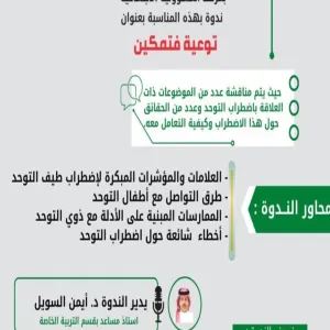 بالشراكة مع قسم التربية الخاصة : مركز خدمات ذوي الاحتياجات الخاصة يقيم ندوة بعنوان ( توعية فتمكين )