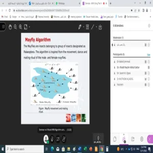 لقاء علمي بقسم علوم الحاسب والمعلومات بعنوان: ANN Using the Mayfly Algorithm for Classification