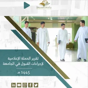 تقرير الحملة الإعلامية لإجراءات القبول في الجامعة لعام 1445 هـ