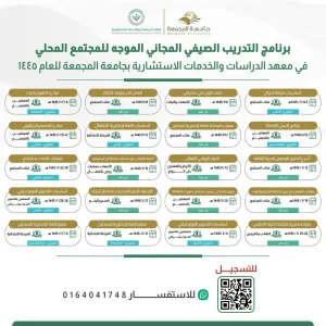 برنامج التدريب الصيفي المجاني الموجه للمجتمع المحلي