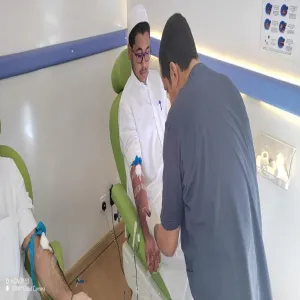 الجامعة تنفذ حملة للتبرع بالدم بكلية التربية بمشاركة مستشفى الملك خالد بالمجمعة