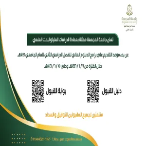 الإعلان عن بدء التقديم على برامج الدبلوم العالي