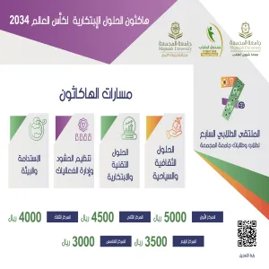 جامعة المجمعة تطلق الملتقى الطلابي السابع مع هاكاثون الحلول الابتكارية لكأس العالم 2034 م