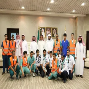 معالي المدير يلتقي بالطلاب المشاركين في خدمة ضيوف الرحمن لعام 1435هـ