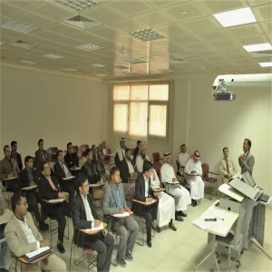 نظمت كلية العلوم الطبية التطبيقية محاضرة علمية بعنوان ( الهدف من وحدة التقييم )لأعضاء هيئة التدريس بالكلية