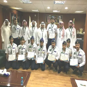 وكيل الجامعة للشؤون التعليمية يستقبل جوالة الجامعة المشاركين في خدمة ضيوف الرحمن