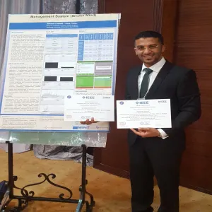 المبتعث الشريف يحصل على جائزة أفضل بوستر في المؤتمر الدولي للهندسة ونظم المعلومات