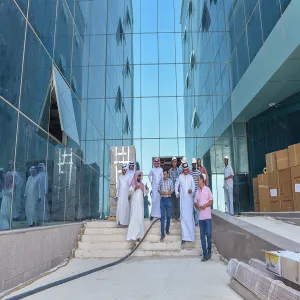 وكيل الجامعة يتفقد مراحل العمل في مشروع إدارة الجامعة ومشروع كلية العلوم الطبية التطبيقية بالمدينة الجامعية