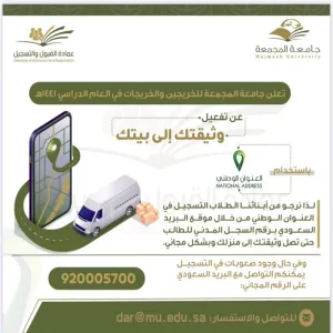 MAJMAA UNIVERSITY SIGNS AN AGREEMENT WITH SAUDI POST TO DELIVER GRADUATION DOCUMENTS TO STUDENTS’ HOUSES