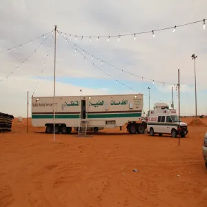 العيادات الطبية المتنقلة بالجامعة تشارك في مهرجان جائزة الملك عبدالعزيز - رحمه الله – لمزاين الإبل في أم رقيبة.